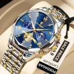 Reloj POEDAGAR de lujo para hombre, Reloj de pulsera Original resistente al agua con cronógrafo luminoso para hombre, relojes de cuarzo de acero inoxidable para hombre