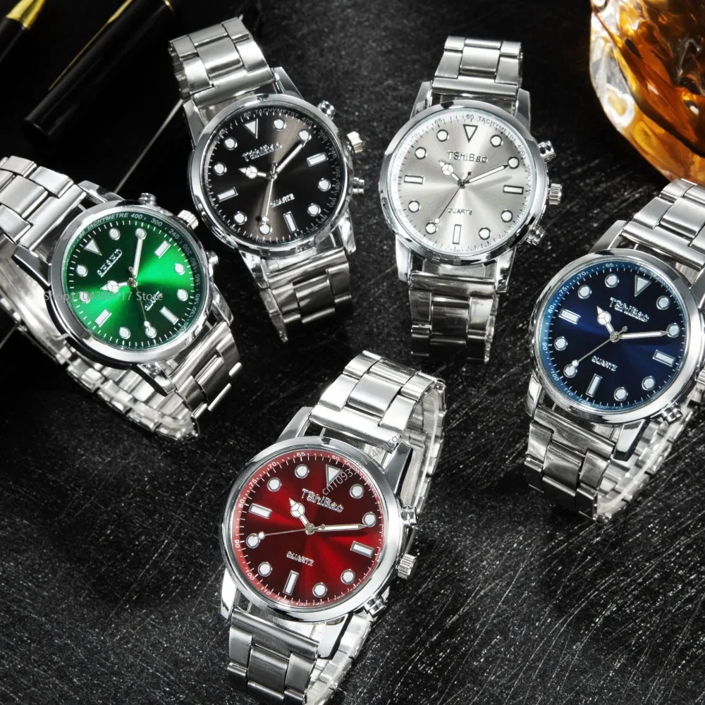 Relojes de pulsera de lujo para hombre, reloj de cuarzo analógico a la moda, correa de acero inoxidable, reloj masculino, reloj de pulsera Digital informal