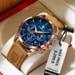 POEDAGAR, reloj deportivo de cuarzo de lujo para hombre, cronógrafo resistente al agua, reloj de pulsera luminoso con fecha para hombre, relojes de cuero de negocios para hombre