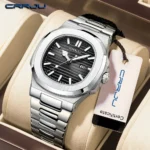 Reloj CRRJU para Hombre 2024, relojes de cuarzo de marca superior de lujo, Reloj de pulsera luminoso ultrafino Simple de negocios, Reloj para Hombre