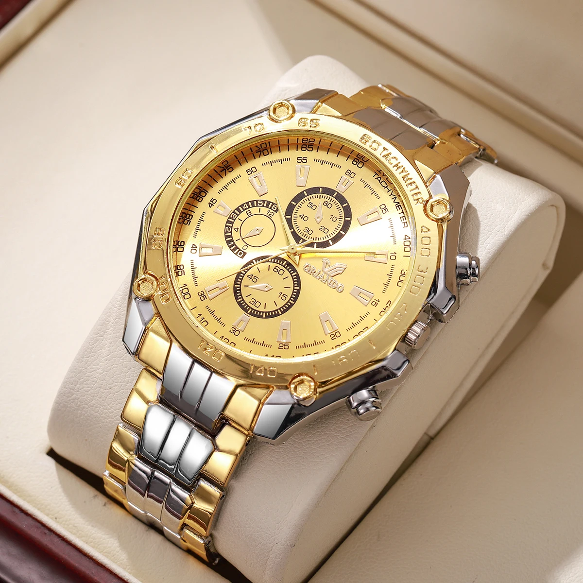 Reloj de cuarzo para Hombre con esfera grande de lujo, relojes de negocios a la moda para Hombre, Reloj de pulsera analógico, Reloj para Hombre (sin caja)