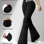 Pantalones acampanados súper suaves para mujer, cintura alta, control de barriga, entrenamiento, yoga, pantalones acampanados